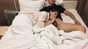 Sultry babe gets hammered while watching XXX tape on her 42-inch flat screen