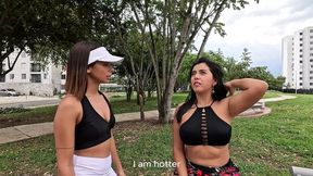 Her body ached with desire as she let out a load in the park &mdash;  her friend guiding her pleasure