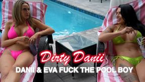 WE FUCKED THE POOL BOY WITH DOUBLE FACIAL THREESOME WITH TWO SEXY MILFS