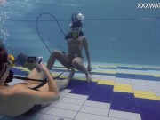 Hottest underwater chicks Adeline Gauthier is casting