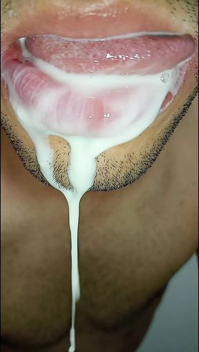 Cum in my mouth, play with your cum, and swallow it, sexy, femboy, trans, gay naughty, tongue, sloopy, six pack, fitness teen
