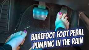 Barefoot Foot Pedal Pumping In The Rain