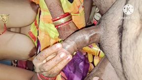 Desi Indian Village Bhabhi Fucking Hard And Handjob with devar in night time with clear Hindi Voice