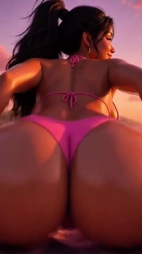 Beach Twerk During Romantic Sunset