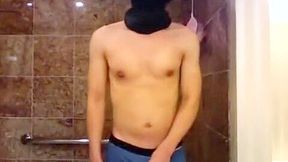 Horny teen 18+ boy in school showers