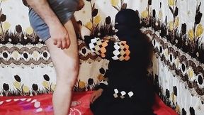Older Muslim couple enjoys intimate intercourse
