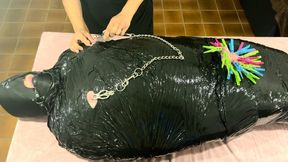 Mummification, BDSM, CBT, Mistress Azize Tarot plays with a slave