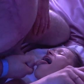 Chubby MILF Bitch Fucked by Strangers in Gangbang