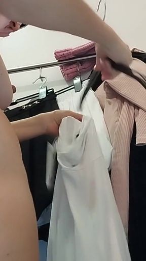 Unforgettable moment from &quot;Sexy brunette in dressing room, hairy pussy, big ass, big tits&quot;