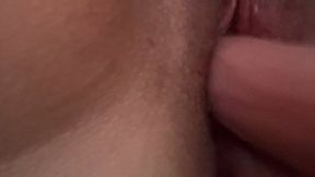 Amateur dildo masturbation with creamy, hairy pussy, queefs, pussy gaping, and squirt