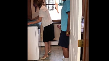 Seductive Mommy Gives into Neighbor's Advances in Laundry Room