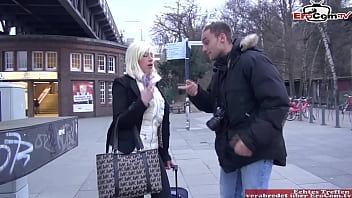 fake photograph flirt and pick up german blonde on street