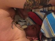 Solo self facial and cum eating