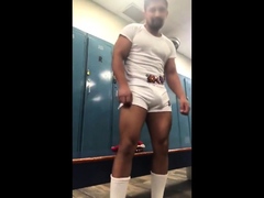 Big black cock in gym