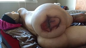 Playin' PattyCake with Those Pale Booty Cheeks! (With Shower Cap-Bonnet on)