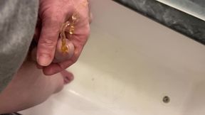 Amateur Boy Pissing, with Close-up and Good Quality Slow Motion of the Load of Pee Coming Out of the Pee-hole (urethra)