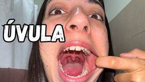 Playing with my big uvula up close