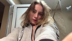 Gray Shirt Pixie Steamy Bath - Soapy Tease to Floor Ride