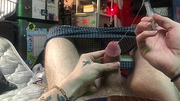 Precum Collection and Sounding back into Big Cock