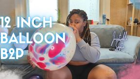 Looners: Ebony Blows 12 inch Balloon Until it Pops