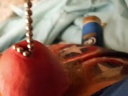 Pulling plus 20 inches of chain out of my cock and almost getting stuck