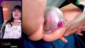 Squirting orgasm after pumping big labia