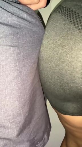 Big Ass Girl Grabs Stranger's Dick