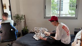 tight anal riding on huge step-bro s cock while cuckold spies on us [4k threesome]