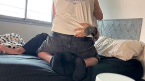 tight anal riding on huge step-bro s cock while cuckold spies on us [4k threesome]