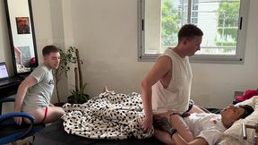 tight anal riding on huge step-bro s cock while cuckold spies on us [4k threesome]