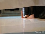 My husband was spying on my stepsister & he has received a footjob from her!