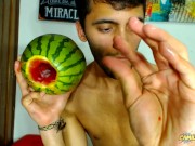 Fucking a watermelon until I cum inside it - Camilo Brown
