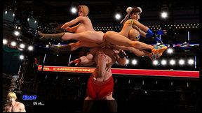 deadoraroused[wrestling hentai game pornplay] ep.1 chunli and tina are fighting a gigantic monster cock on the ring