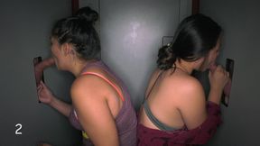 cousins swallow load from each glory hole 2nd visit