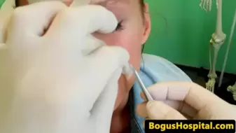 Cocksucking european patient takes cumshot