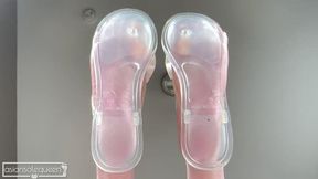 Clear Sandals Tease and Bare Soles Humiliation