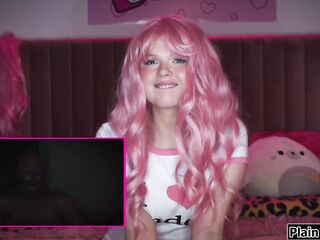 Glad stepfathers day u cheating butthole.Small stepdaughter Coco Lovelock knows her stepdads been watching her streams and makes him bang her
