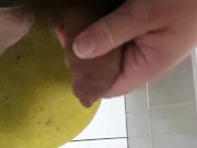 Fat gainer bear jerking in slow motion