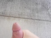 Risky cumshot in public park