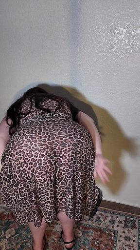 Sexy Busty Plump MILF in Sheer Leopard Print