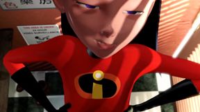 Incredibles Elastigirl Fucks Violet In The Dressing Room with futa cock