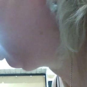 Mother-in-law sucks my cock and gets cum on her huge breasts