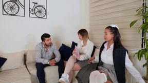 Threesome with the Principal After Class, Just so We Don't Get Kicked Out of College