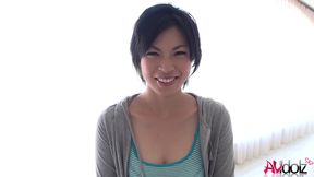 Saki Aoyama's big tits and moaning blowjob in kimono
