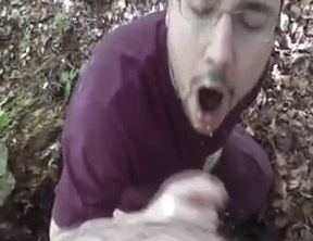 Bear Cub Blows a Load in His Mouth and Swallows