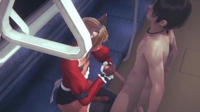 Femboy Yaoi - Nobu Handjob in Subway