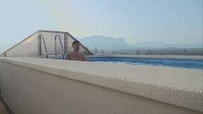 Luna Thrurmann analyzed wildly by the poolside