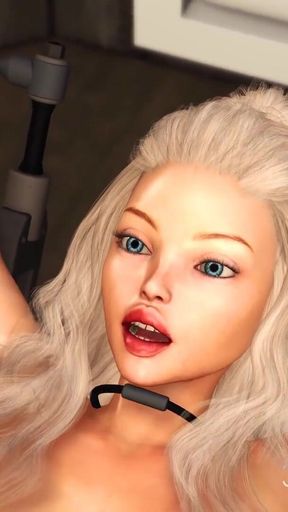 3d sexy dickgirl fucks hard a hot young blonde in restraints in the sci-fi lab
