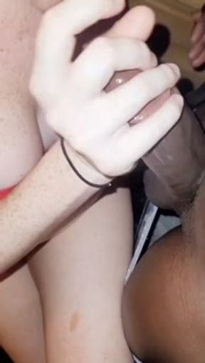 Redhead Gives Head In Sauna on Apt tour