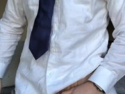 Naughty Mormon missionary beats off while his companion isn't looking